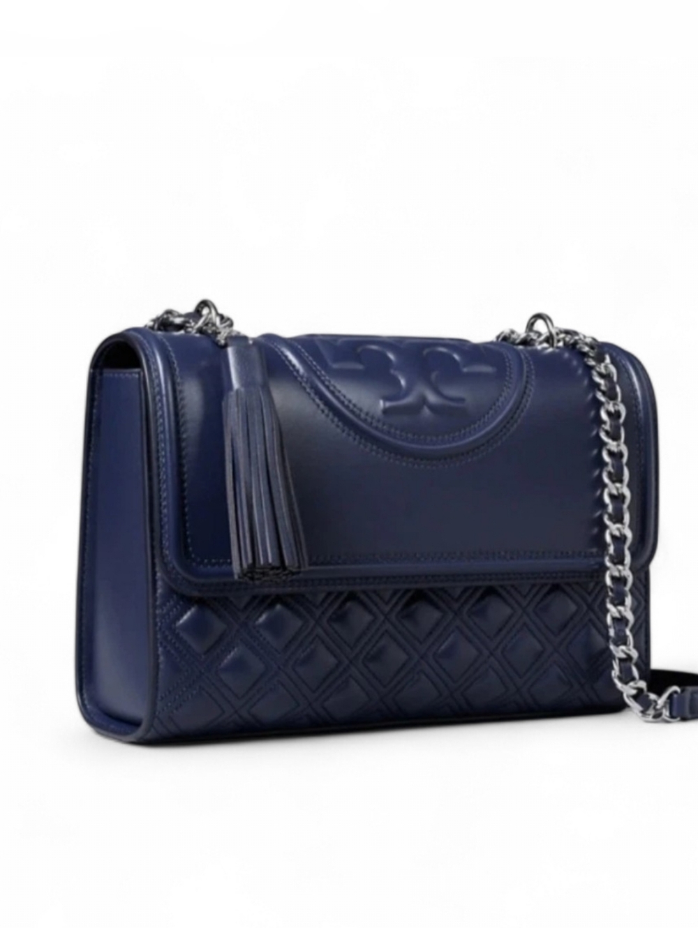 Tory Burch Fleming Quilted Chain Shoulder Bag in Blue